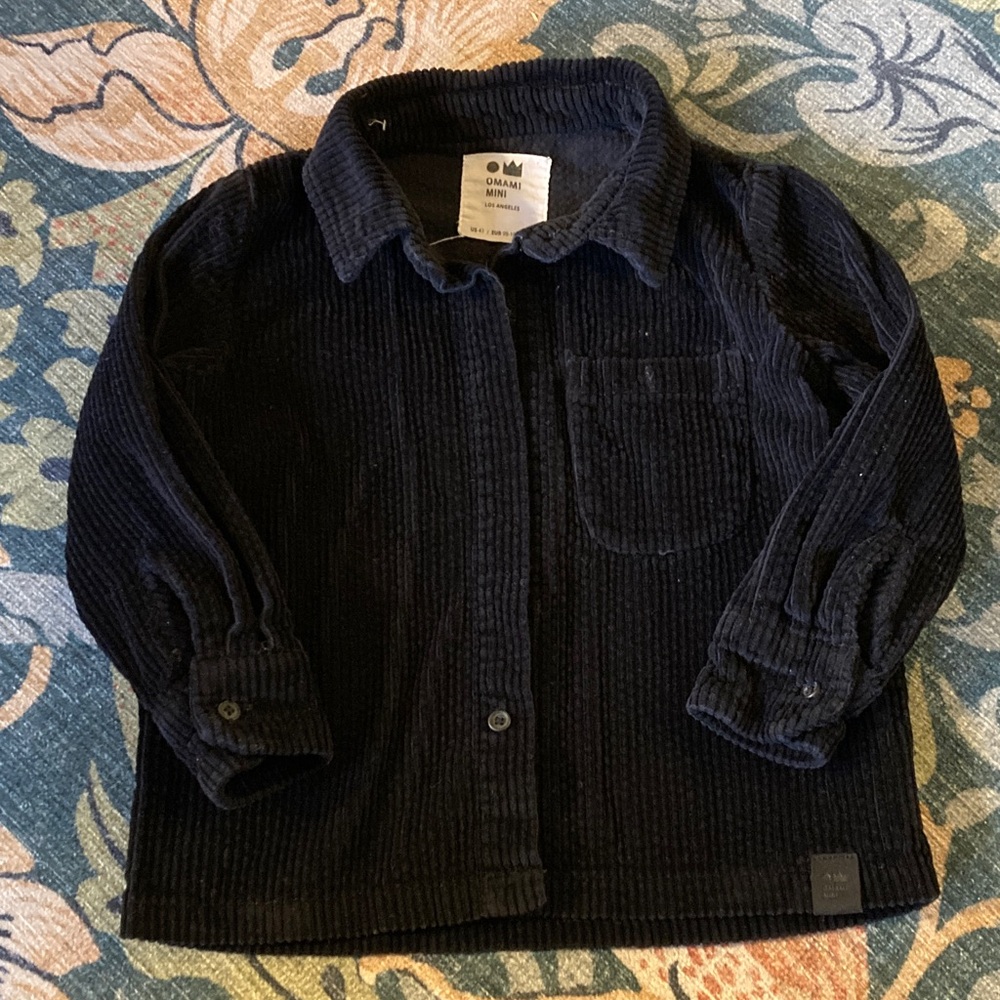 Omamimini Dark Corduroy Button Down